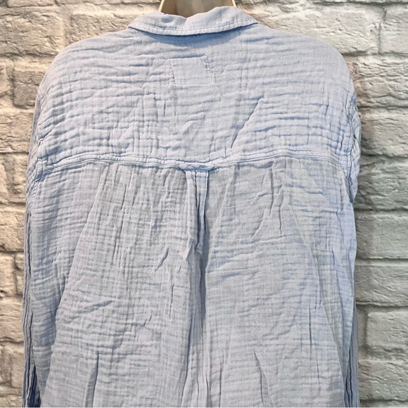 Rails Women’s L Ellis Bluebell Cotton Gauze Long Sleeve Button Up Blouse - Picture 9 of 13